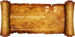 Pacher Hajnalka névjegykártya